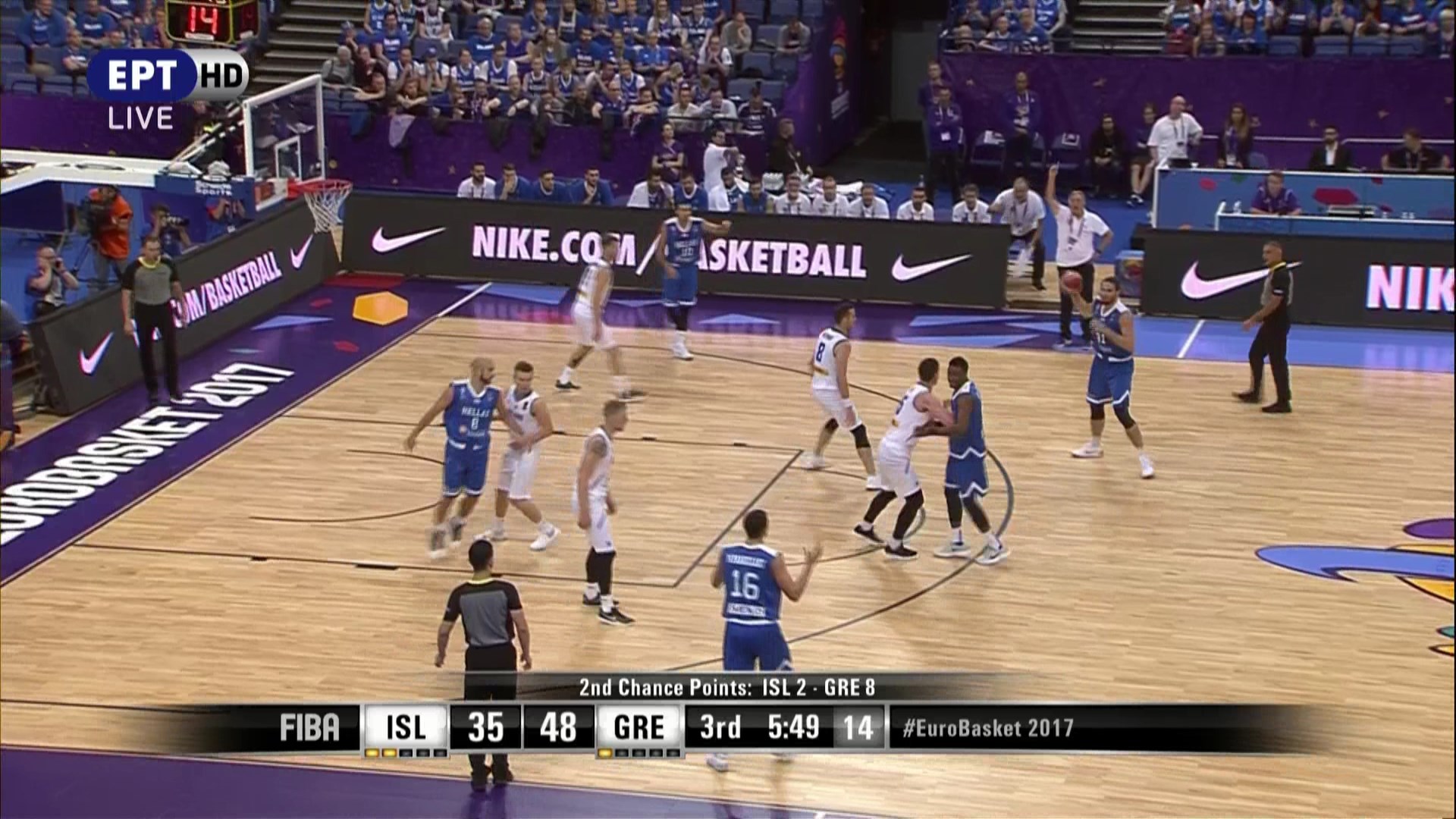 Ισλανδία – Ελλάδα 45-61 (30′)