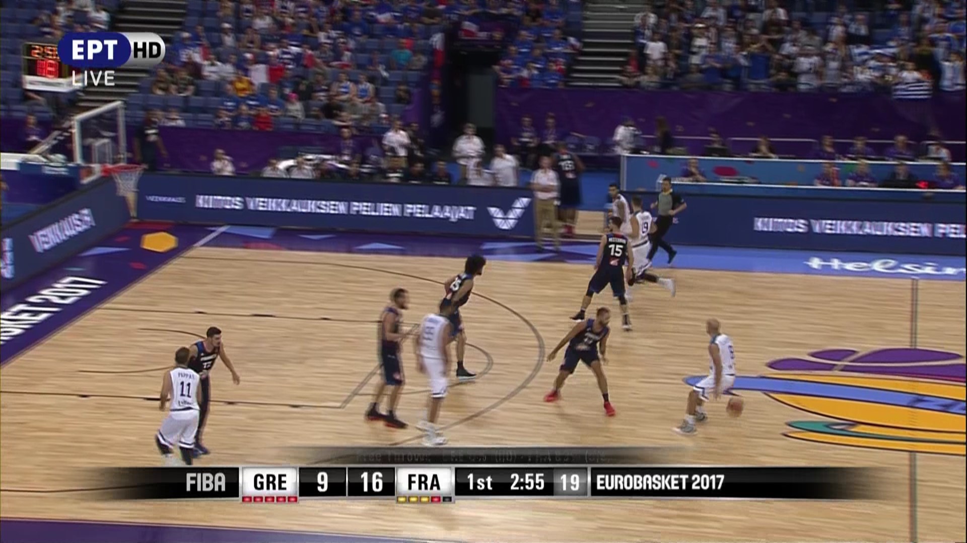 Ελλάδα – Γαλλία 15-27 (10′)