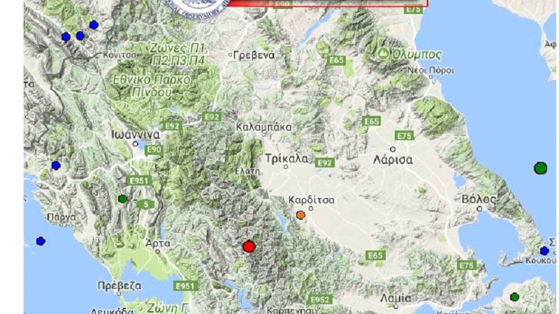 Γεωδυναμικό: 4,9 Ρίχτερ ο σεισμός ανάμεσα στο Καρπενήσι και την Καρδίτσα – ΤΩΡΑ