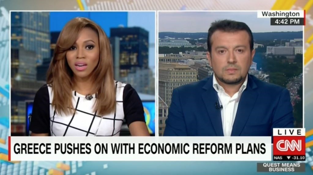 Ο Παππάς στο CNN: Οι ΗΠΑ καθίστανται οικονομικός παράγοντας στη χώρα