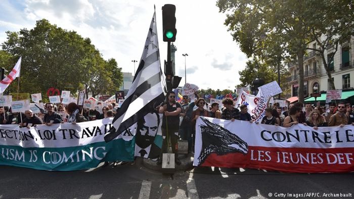 Παρίσι: Διαδήλωση κατά της εργασιακής μεταρρύθμισης του Μακρόν – ΦΩΤΟ