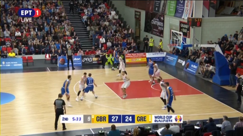 Μεγάλη Βρετανία – Ελλάδα 54-55 (30′)