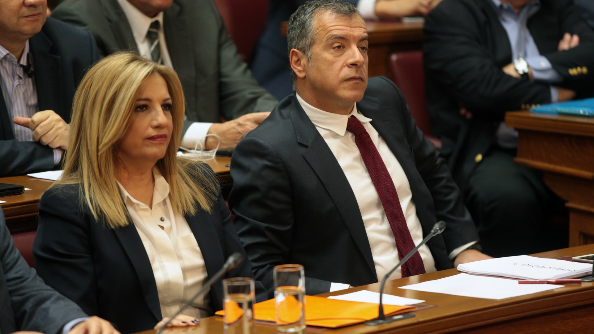 Η πρώτη πανηγυρική κοινή συνεδρίαση των ΔΗ.ΣΥ. και Ποτάμι – Επίθεση σε κυβέρνηση και ΝΔ – ΦΩΤΟ