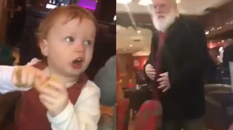 Η στιγμή που ένα κοριτσάκι εντοπίζει τον Άγιο Βασίλη σε εστιατόριο – ΒΙΝΤΕΟ
