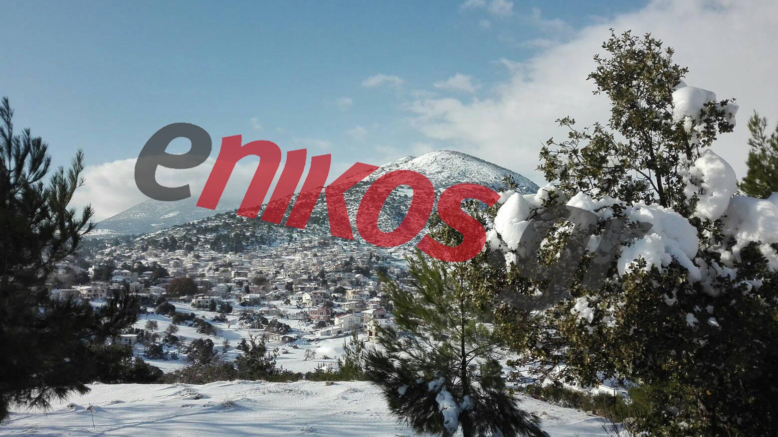 «Λευκά» Χριστούγεννα μια ανάσα από την Αθήνα – ΦΩΤΟ αναγνώστη από τα Βίλια