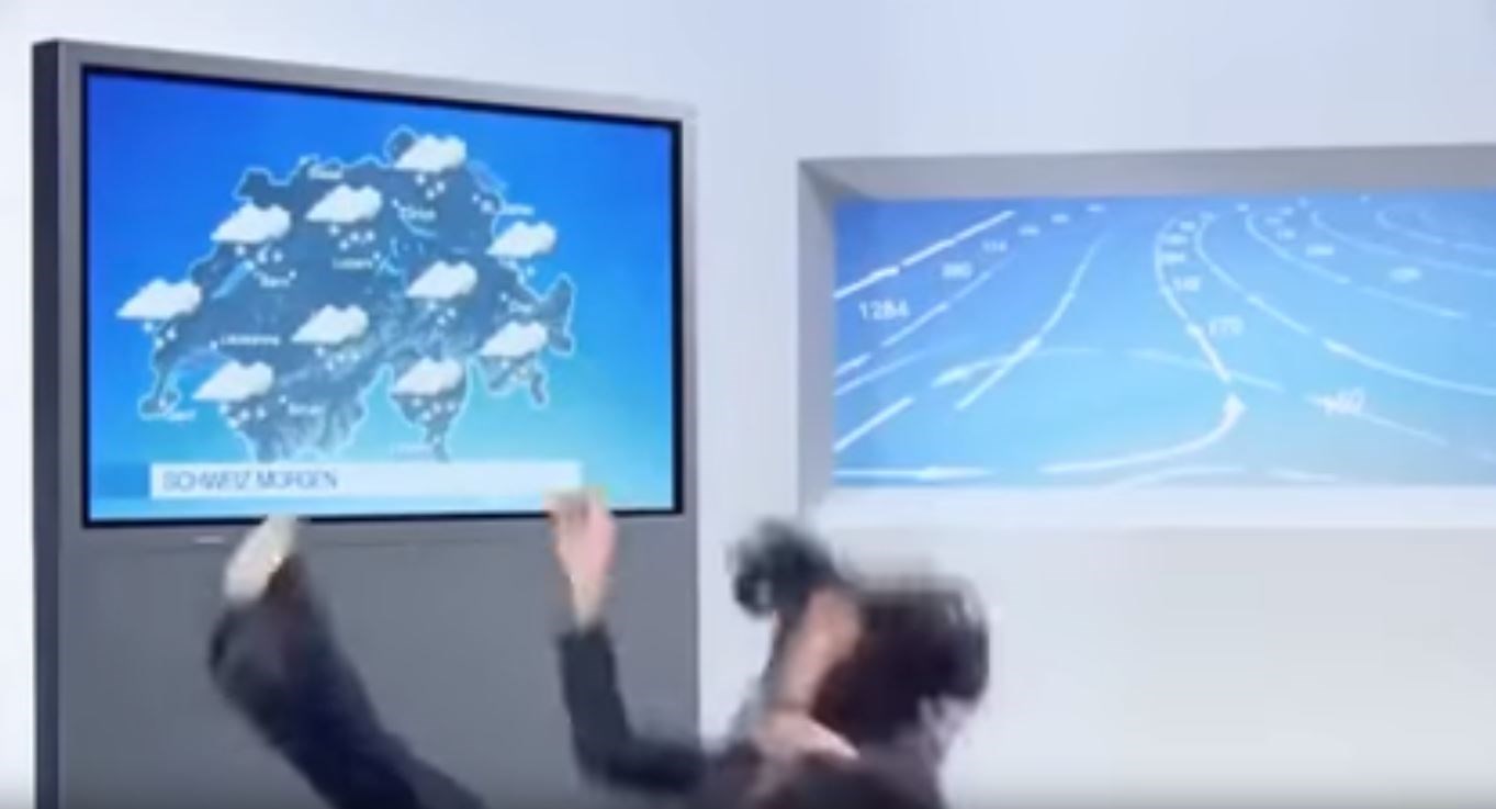 Η επική τούμπα μετεωρολόγου στον “αέρα”- ΒΙΝΤΕΟ