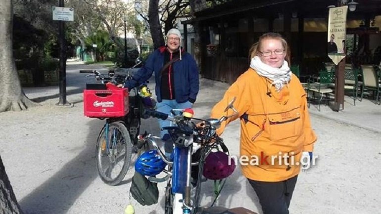 Οικογένεια Φινλανδών έφτασε στα Χανιά με ποδήλατο