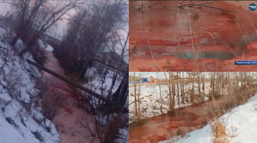 Ποτάμι στη Ρωσία “βάφτηκε” κόκκινο – Τι συνέβη- ΒΙΝΤΕΟ