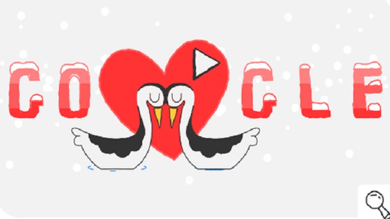 Αφιερωμένο στη γιορτή του Αγίου Βαλεντίνου τo doodle της Google