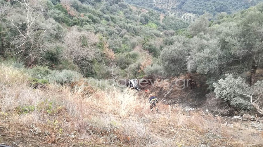 Δύο γυναίκες σώθηκαν από θαύμα όταν το αυτοκίνητό τους έπεσε σε γκρεμό 70 μέτρων στην Κρήτη