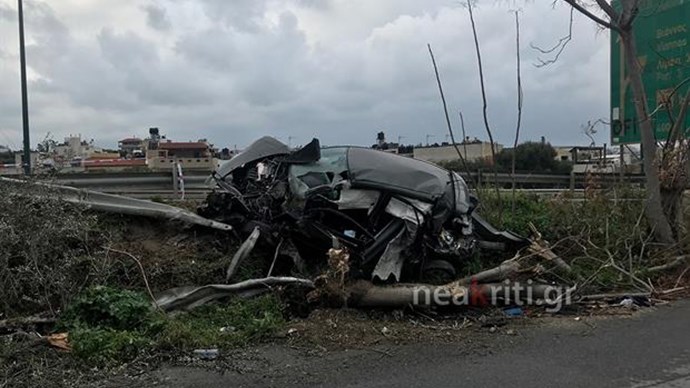 Σοκαριστικό τροχαίο στο Ηράκλειο – ΦΩΤΟ