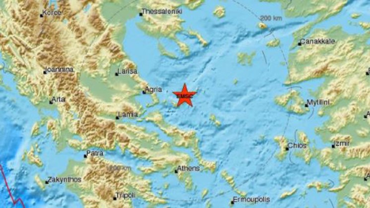 Αισθητός ο σεισμός σε Σκόπελο, Σκιάθο και Μαγνησία