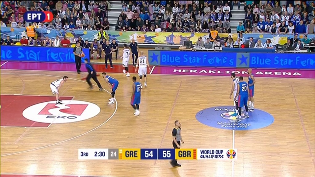 Ελλάδα – Μεγάλη Βρετανία 56-58 (30′)