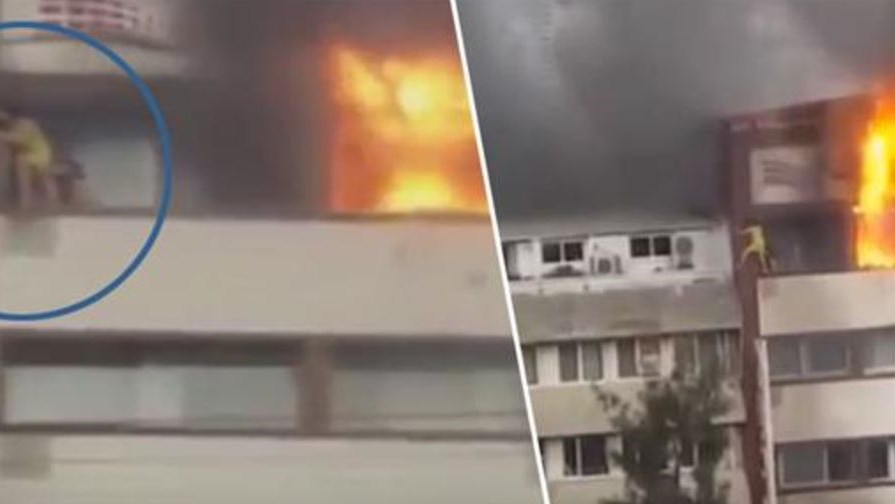ΒΙΝΤΕΟ που σοκάρει – Γυναίκες πήδηξαν από τον 6ο όροφο φλεγόμενου ξενοδοχείου για να σωθούν