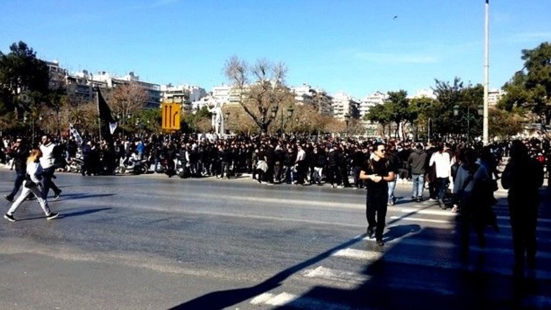 Συλλαλητήριο των οπαδών του ΠΑΟΚ στην Αριστοτέλους