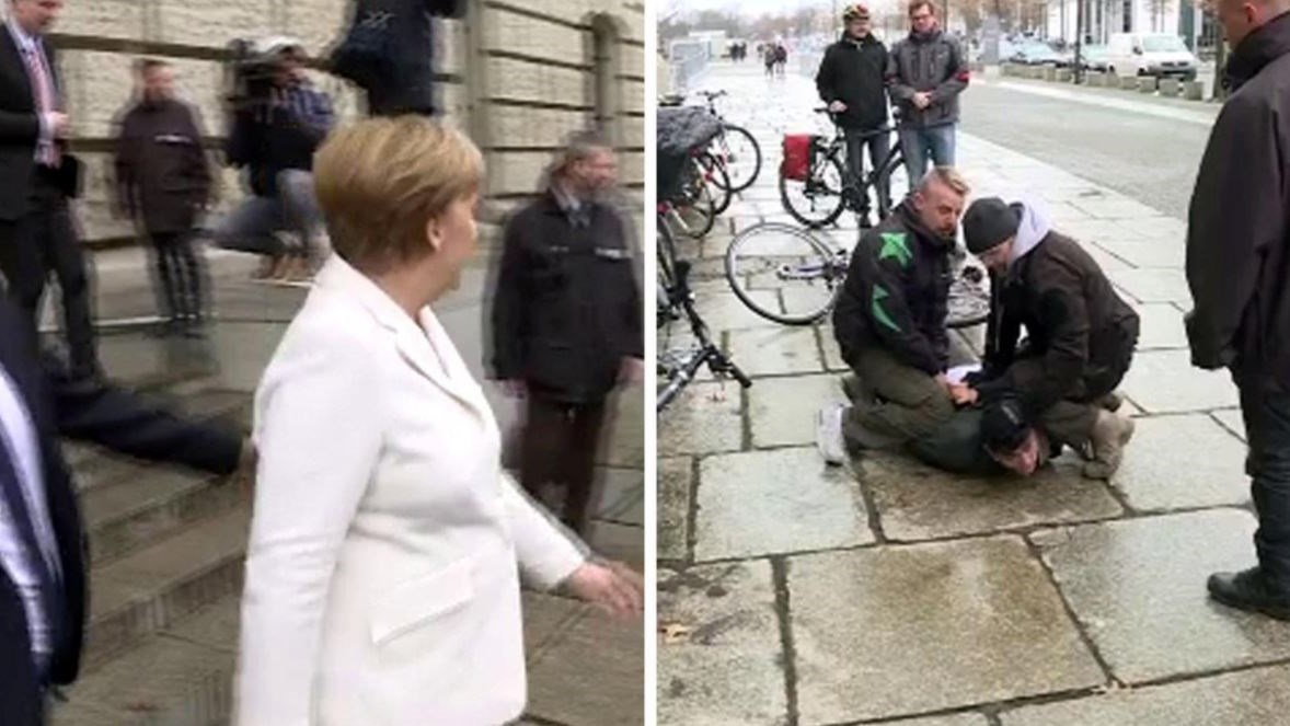 Σοκ στη Γερμανία – Απετράπη επίθεση κατά της Μέρκελ – ΒΙΝΤΕΟ