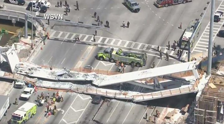 Πεζογέφυρα κατέρρευσε στη Φλόριντα – Αναφορές για πολλούς τραυματίες – ΤΩΡΑ