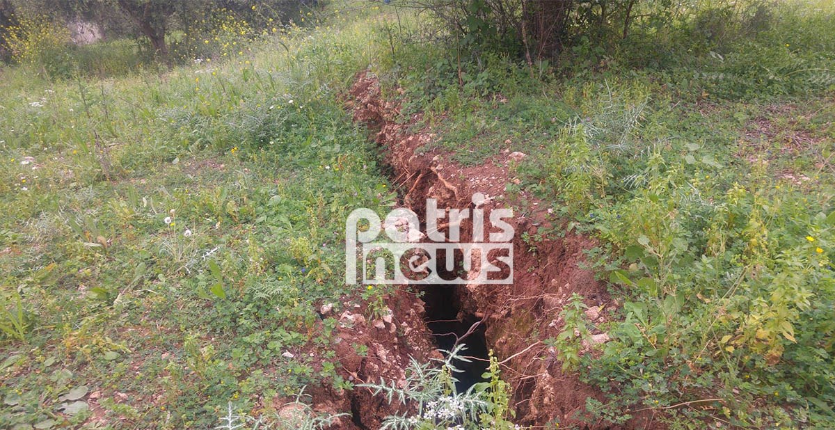 Άνοιξε στα δύο το βουνό στο Κατάκολο – Ανησυχία στους κατοίκους από την περίεργη ρωγμή – ΦΩΤΟ
