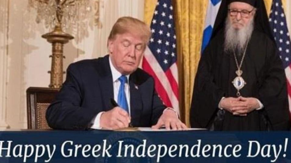 Το tweet του Τραμπ για την 25η Μαρτίου: Γιορτή της Ελληνικής και της Αμερικανικής Δημοκρατίας