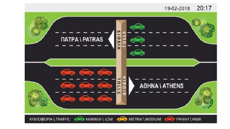 Νέα υπηρεσία πρόβλεψης κυκλοφορίας στην Ολυμπία Οδό
