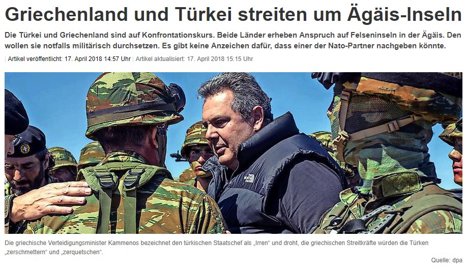 Γερμανικός Τύπος: Ο Ψυχρός Πόλεμος στο Αιγαίο μπορεί να κλιμακωθεί σε θερμό επεισόδιο