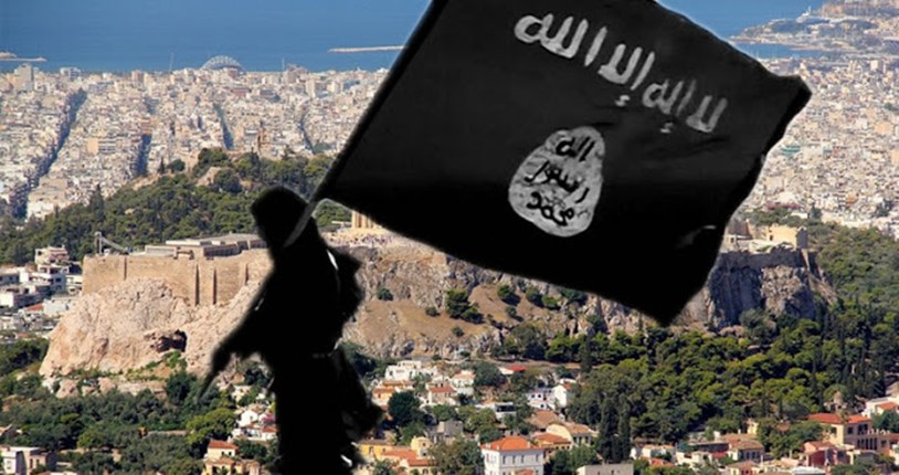 Σημαίες του ISIS σε κατάληψη κτιρίου στην καρδιά της Αθήνας