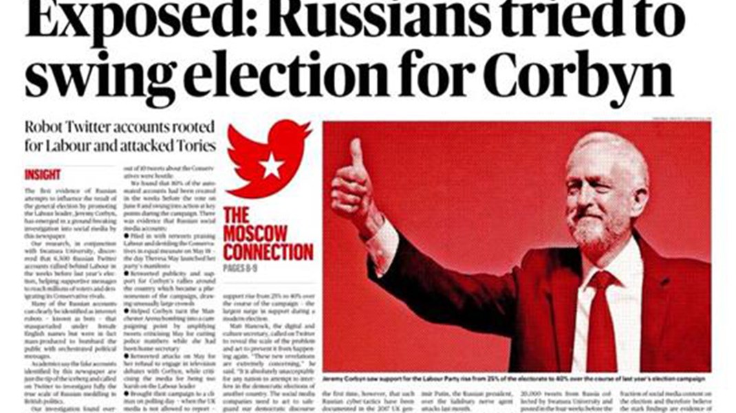 Sunday Times: Ρωσικοί λογαριασμοί στο Twitter περνούσαν μηνύματα υπέρ των Εργατικών στις βρετανικές εκλογές