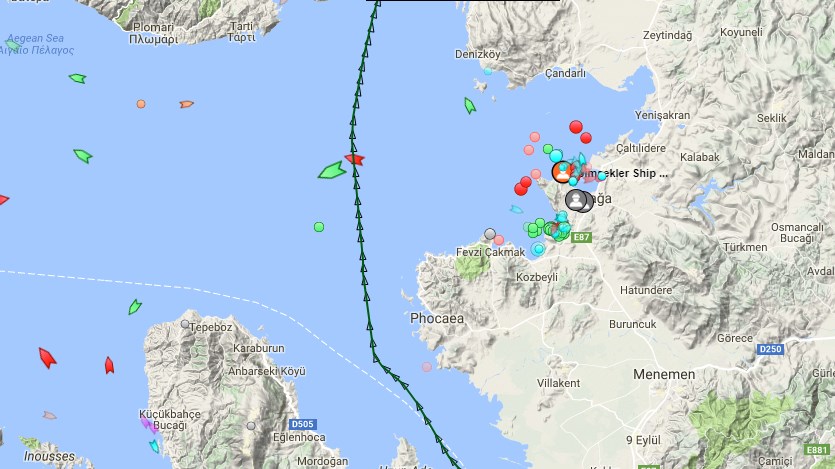 Η πορεία του τουρκικού εμπορικού πλοίου που “ακούμπησε” την ελληνική κανονιοφόρο