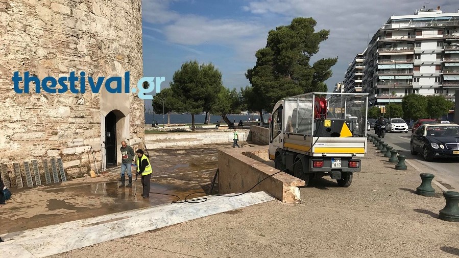 Κλειστός ο Λευκός Πύργος λόγω της χθεσινής νεροποντής – ΦΩΤΟ