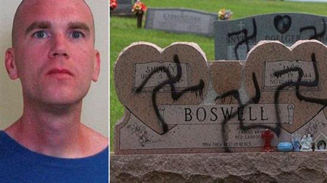 Βανδαλισμός σε 200 τάφους στρατιωτικών – Ζωγράφισε με σπρέι αγκυλωτούς σταυρούς – ΒΙΝΤΕΟ