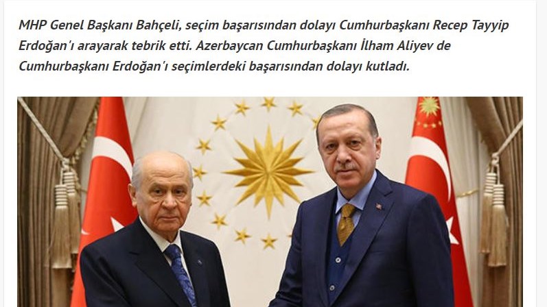 Ο Μπαχτσελί τηλεφώνησε στον Ερντογάν για να τον συγχαρεί – ΤΩΡΑ