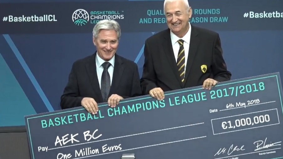 Στα χέρια της ΑΕΚ το πριμ 1 εκατ. ευρώ από το Basketball Champions League