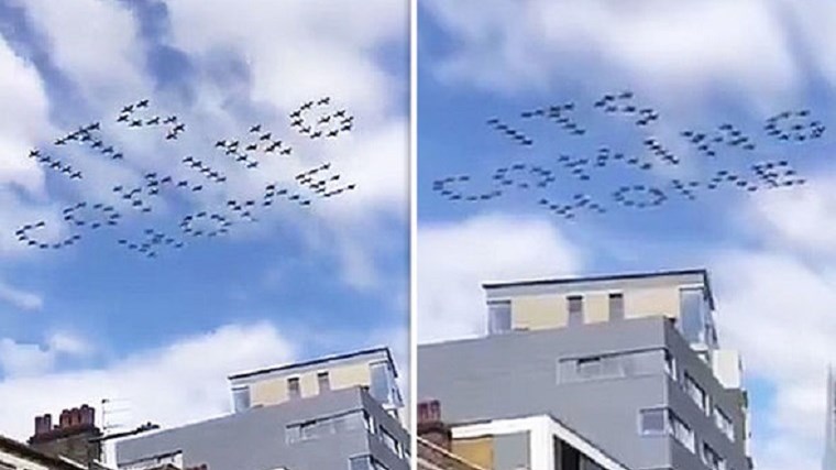 Δεν κρατιούνται οι Άγγλοι – Αεροπλάνα της RAF σχημάτισαν τη φράση “It’s coming home” – ΒΙΝΤΕΟ