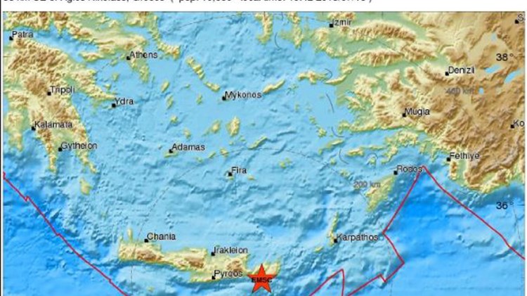 Ευρωμεσογειακό: 4,9 Ρίχτερ ο σεισμός στην Κρήτη