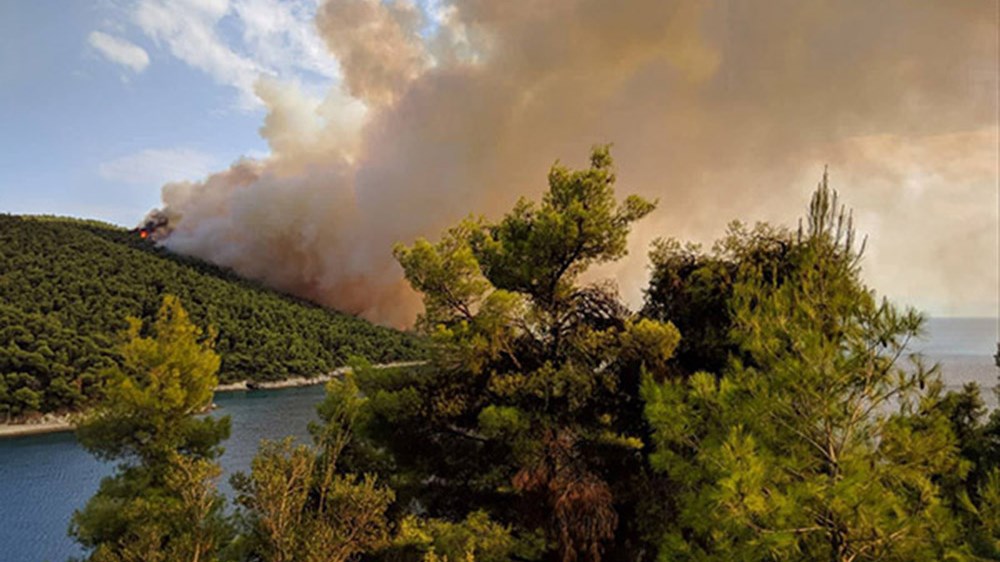 Φωτό από τη μεγάλη πυρκαγιά στη Σκόπελο – Επιχειρούν 4 αεροσκάφη