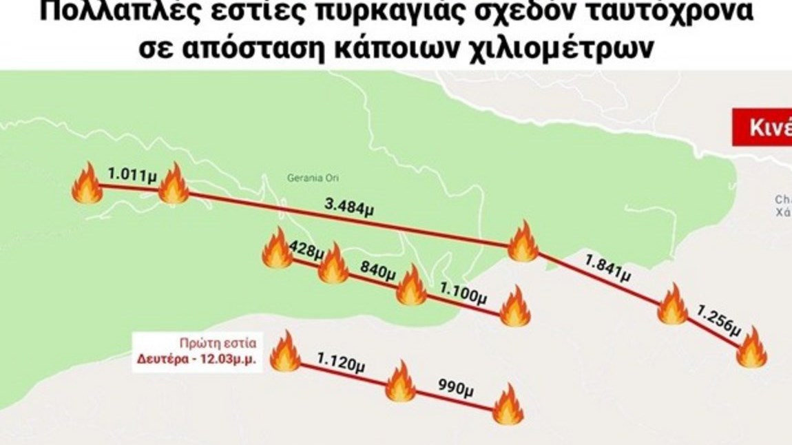 Αυτές είναι οι εστίες της πυρκαγιάς σε Κινέτα και Αν. Αττική που κατέγραψαν οι δορυφόροι