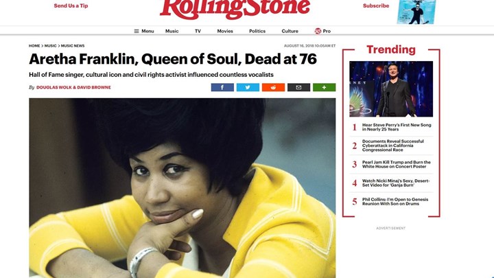 Έφυγε από τη ζωή η βασίλισσα της Soul, Αρίθα Φράνκλιν – ΒΙΝΤΕΟ