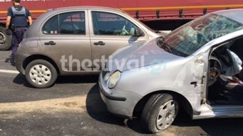 Σύγκρουση αυτοκινήτων στην γέφυρα Σταυρούπολης της Θεσσαλονίκης