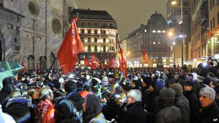 Μεγάλη διαδήλωση στη Βιένη εναντίον της κυβέρνησης