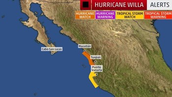 Ο τυφώνας Ουίλα πλησιάζει απειλητικά τις μεξικανικές ακτές στον Ειρηνικό