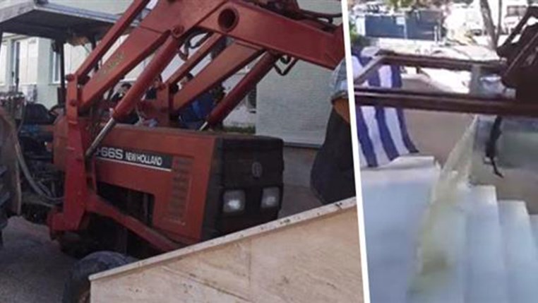 Κτηνοτρόφος προσπάθησε να εισβάλει με τρακτέρ στα γραφεία της Περιφερειακής Ενότητας Πιερίας – ΦΩΤΟ – ΒΙΝΤΕΟ