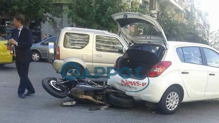 Φωτογραφία από το τροχαίο του Λεωνίδα Καλφαγιάννη στην Πανόρμου