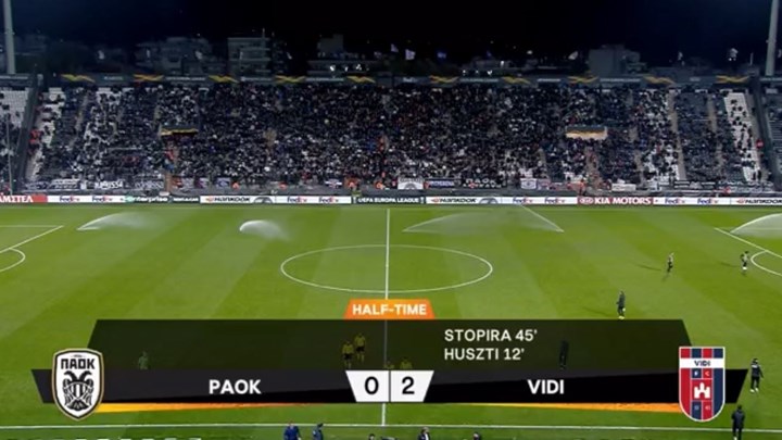 Live: ΠΑΟΚ – Βίντι 0-2 (ΗΜ.)