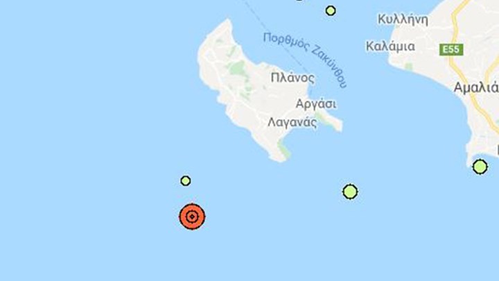 Σεισμός 4,8 Ρίχτερ νότια της Ζακύνθου – ΤΩΡΑ