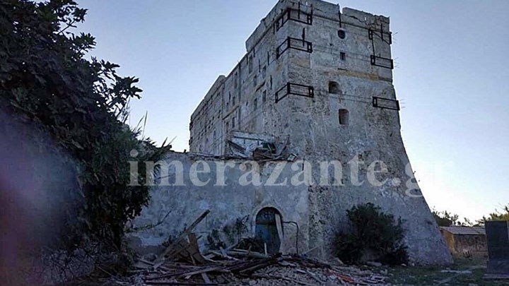 Ζημιές στο ιστορικό Καστρομονάστηρο στη Ζάκυνθο από το σεισμό – ΦΩΤΟ