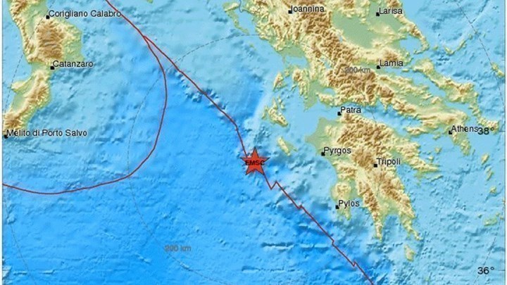 Σεισμός 3,8 Ρίχτερ νοτιοδυτικά της Ζακύνθου
