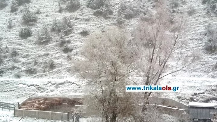 Χιόνισε στα Τρίκαλα – ΦΩΤΟ