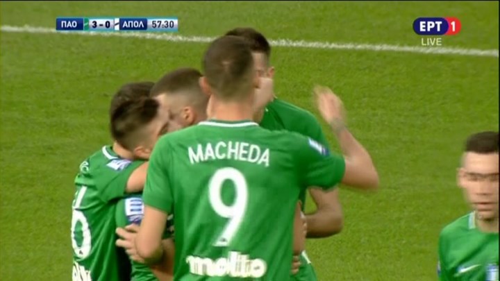 Παναθηναϊκός – Απόλλων 3-0 (58′)