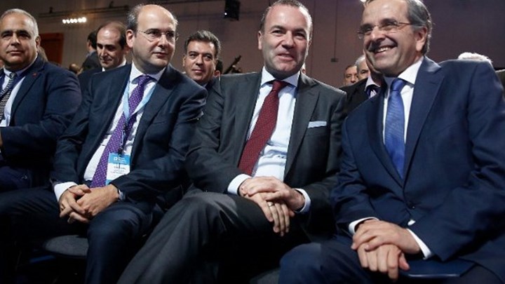 Συνάντηση Μητσοτάκη, Σαμαρά, Βέμπερ στο περιθώριο του Συνεδρίου της ΝΔ