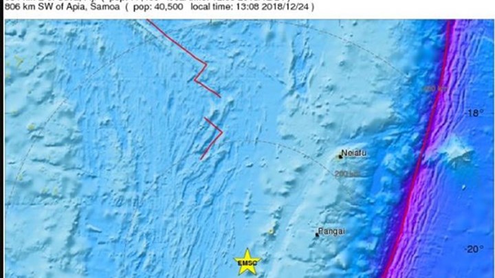 Σεισμός 6,4 Ρίχτερ στις νήσους Τόνγκα στον Ειρηνικό Ωκεανό